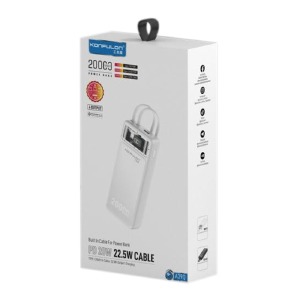 Power bank/Павербанк 20000mA Konfulon A39Q PD20w/cable type-C PD20w/cable lightning 15w черный - фото