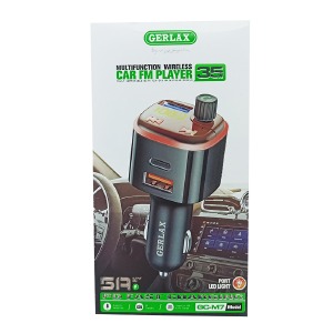 FM модулятор Gerlax GC-M7 12-24V/5A/2USB-25w/PD35w/BT 5.0/RGB черный - фото