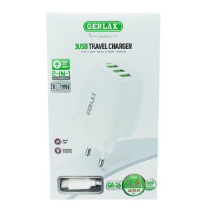 СЗУ Type-C Gerlax GA-26 3.4A-3USB белое 1м - фото