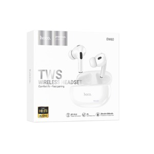 Bluetooth Air Pods Hoco EW60  ANC/TWS/BT5.3/30mAh/300mAh белые  - фото