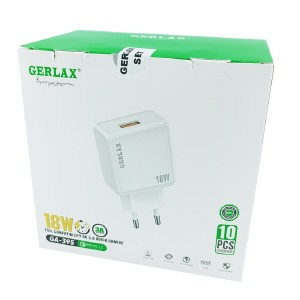 'SET блочков USB Gerlax GA-39S 3A/1USB/18W/блистер белый (9ШТ!!!+1ШТ ПОДАРОК) - фото