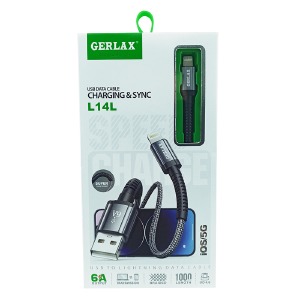 Кабель iPhone Lightning Gerlax L14L 6А/OD4.0 черный 1м - фото