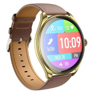 Смарт-часы (Smart watch) Hoco Y22 (укр.мова/BT5.3/call/RAM128Mb/LCD1.43"/IP67/200mAh) золотые - фото