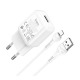 СЗУ iPhone Lightning Hoco C96A 2.1A/1USB/блистер белый 1м (27)  - фото 1