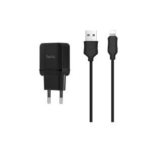 СЗУ iPhone Lightning Hoco C22A 2.4A/1USB/блистер черный (41) - фото