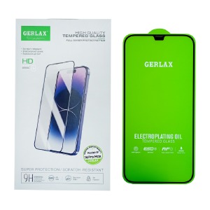 Стекло защитное iPhone 16 Pro Max 6.9' Gerlax в уп., 5D каленное, ESD, в комплекте вл.салфетка/наклейки/микрофибра  - фото