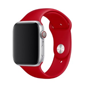 Ремешок для Apple Watch 42/44/45mm силиконовый (23) гранатовый L - фото