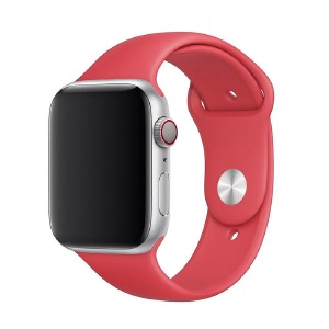 Ремешок для Apple Watch 42/44/45mm силиконовый (36) коралловый L - фото