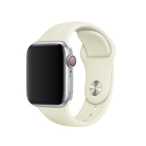 Ремешок для Apple Watch 42/44/45mm силиконовый (10) молочный S - фото