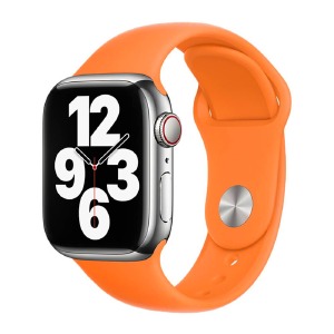 Ремешок для Apple Watch 42/44/45mm силиконовый (13) оранжевый L - фото