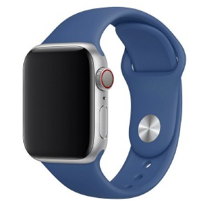 Ремешок для Apple Watch 42/44/45/49mm силиконовый (18) синий L - фото