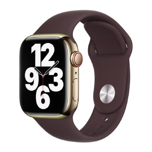 Ремешок для Apple Watch 42/44/45mm силиконовый (51) спелая вишня L - фото