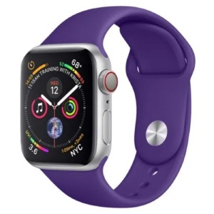 Ремешок для Apple Watch 42/44/45mm силиконовый (41) фиалковый S - фото