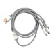 Кабель 3в1 (microUSB+Lightning+Type-C) Gerlax GD-57 5A/120W/OD3.8 серый 1.2м - фото 1