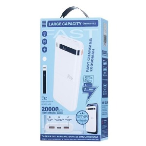 Power bank/Павербанк 20000mA Remax RPP-72 PD20W/2 USB/22.5W/QC3.0 белый - фото