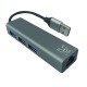 HUB USB ALFA L159 4в1 (USB3.0х3+RJ45) серый - фото 1