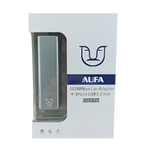 HUB USB ALFA L159 4в1 (USB3.0х3+RJ45) серый - фото