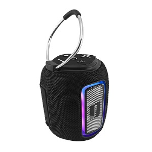 Колонка Gerlax GS-21 10W/LED/BT5.3/USB/AUX/microSD/FM/2400mAh 10х10x12см черная - фото