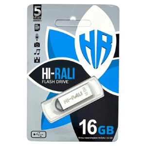 USB 16GB 2.0 Hi-Rali Fit series серебряная - фото