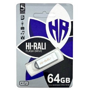 USB 64GB 2.0 Hi-Rali Fit series серебро - фото