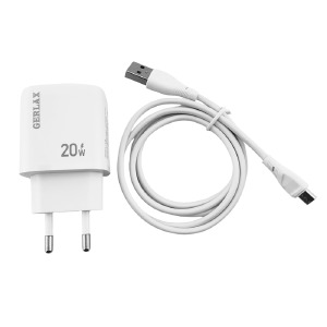 СЗУ microUSB Gerlax A18V 1USB/20W белый в т.у 1м - фото