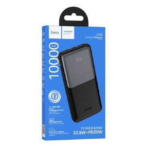 Power bank/Павербанк 10000mA Hoco J136 2A/2USB/22.5W/LED дисплей (input micro/Type-C) черный - фото