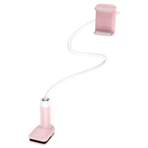 Подставка для телефона Hoco PH23 4,5-6,5" гибкая ножка/крепление к опоре розово-белый 0,7м (30) - фото