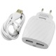 СЗУ microUSB Hoco C78A 2.4A-2USB белое 1 м - фото 1