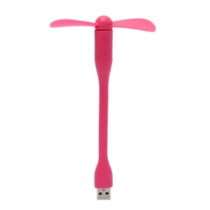 USB вентилятор розовый (работает от powerbank)  - фото