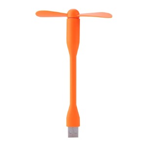 USB вентилятор оранжевый (работает от powerbank)  - фото