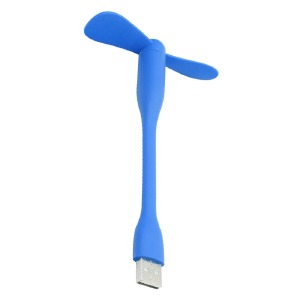 USB вентилятор синий (работает от powerbank)  - фото