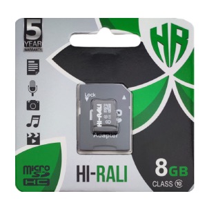 Карта памяти Micro SD 8GB (10) (+adapter) Hi-Rali UHS-I - фото