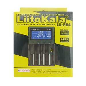 Зарядное для аккумуляторов LiitoKala Lii-PD4 (4х, универсальное,подходит для многих аккум., Lion/NiHM/LiFe3.2V) LCD, USB powered+PowerBank Function - фото